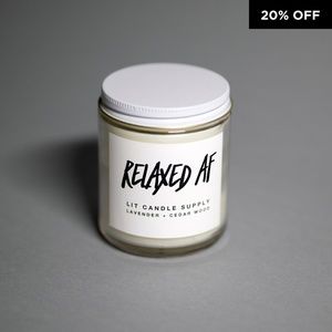 Lit Candle Supply "Relaxed A.F." Soy Candle 8 oz.